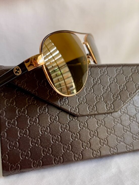 Gucci Aviator, Rose gold sunglasses, original case, like new main image 10